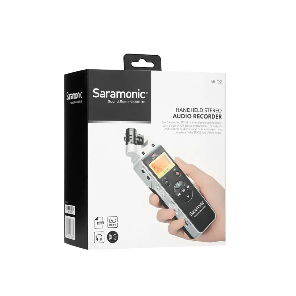 Saramonic SR-Q2M Handheld Audio Recorder with Built-in X/Y Stereo Microphone & LCD Display for Video ENG Filmmaking Podcasting