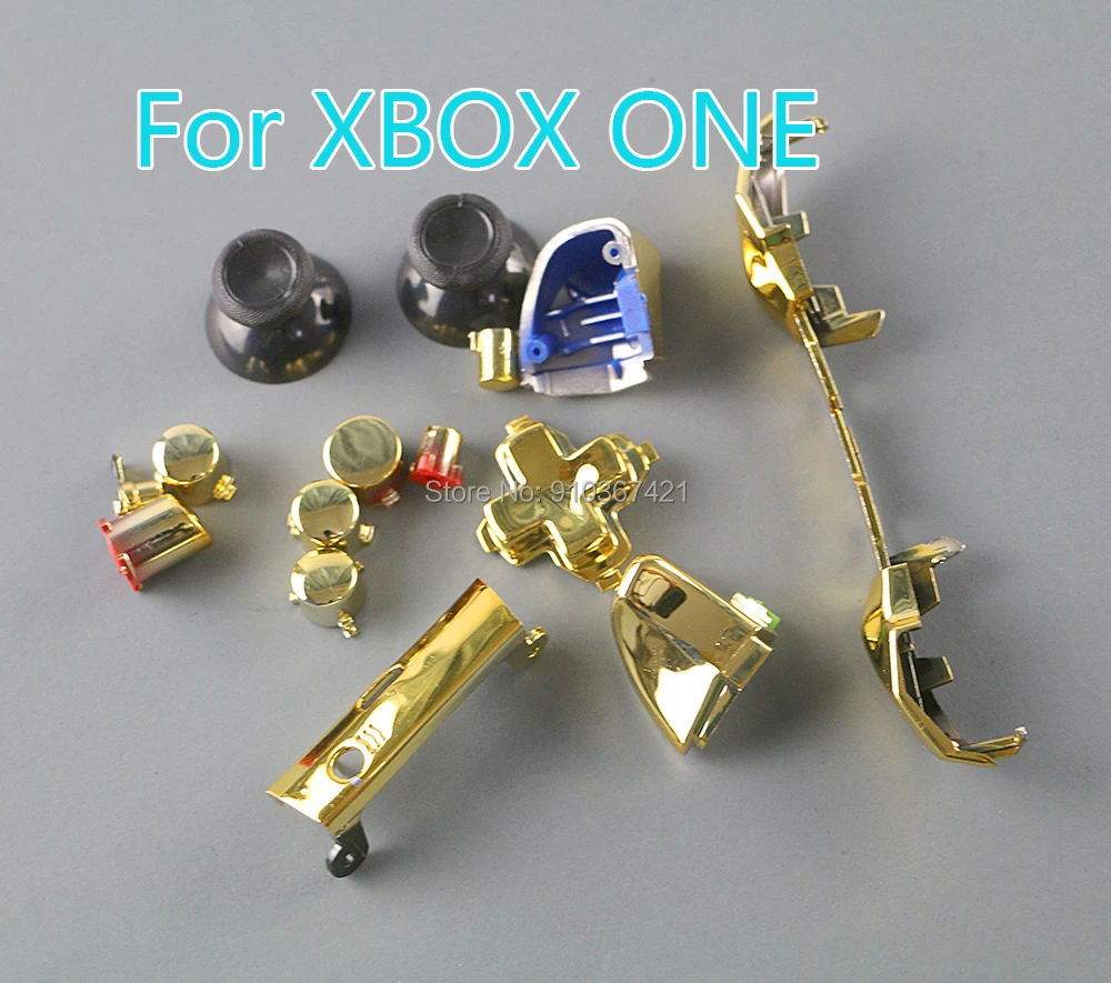 

20sets/lot Chrome ABXY Dpad Triggers Full Plating Buttons Set Mod Kits Controller for Xbox One Slim XboxONE S Repair Parts