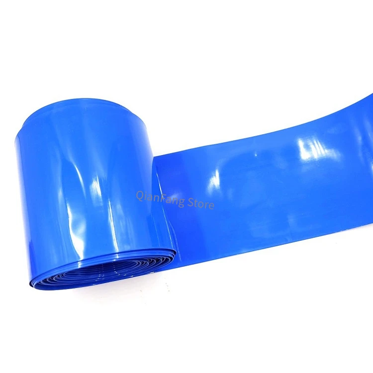 PVC Heat Shrink Tube 70mm Width Blue Multicolor Shrinkable Cable Sleeve Sheath Pack Cover for 18650 Lithium Battery Film Wrap