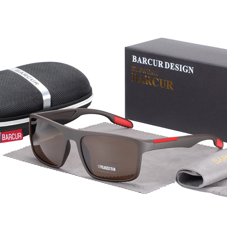 BARCUR Marke Sonnenbrille Männer TR90 Rahmen Ultraleicht Polarisierte Vintage Sonnenbrille Für Frauen Platz Brillen UV400 Schutz – Detail 12