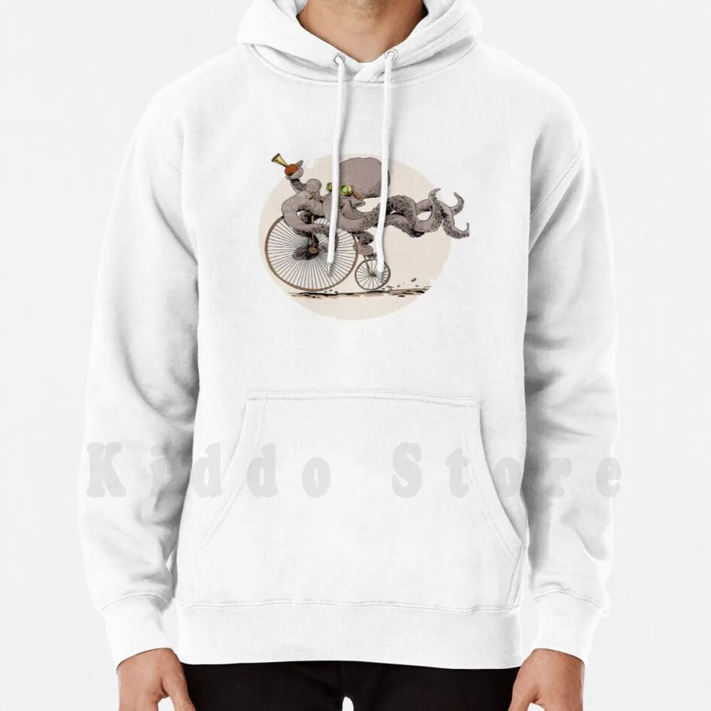 Cycling Octopus Hoodies Long Sleeve Cycling Octopus Octopus Bicycle Bicycle Lover Bike Cycle Squid