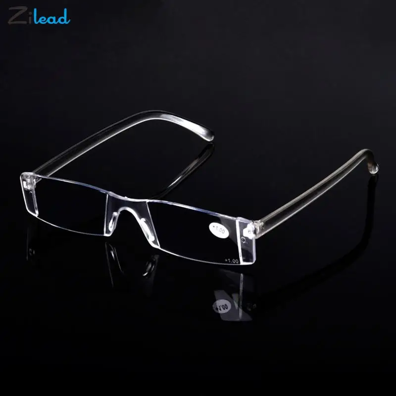 Zilead Transparent Frameless Reading Glasses Integrated Clear Comfy Ultra Light Presbyopia Eyeglasses Women Men Diopter+1 to+4