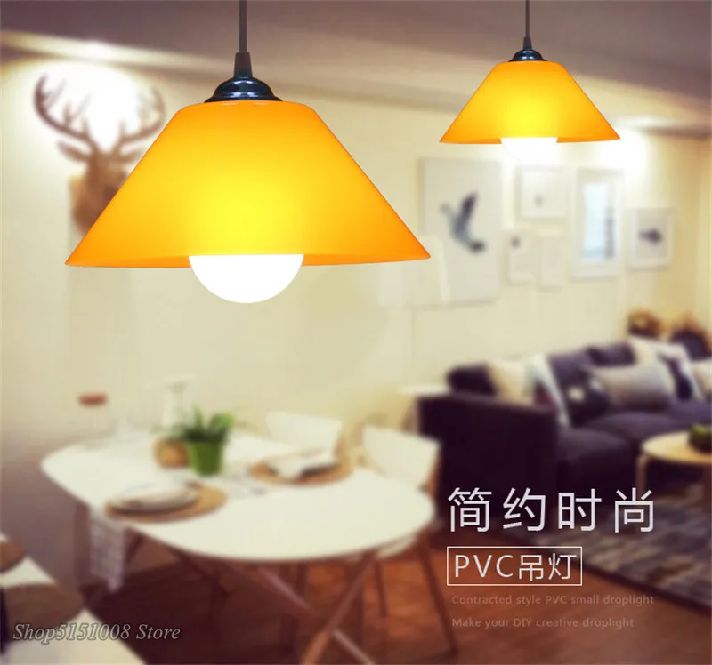 PVC Pendant Light Plastic Lampshade Modern Lighting Fixtures Kitchen Dinning Room Bedroom Hanging Lamp Home Decor Luminaire