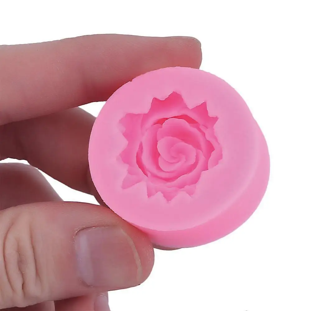 Household 3D Rose Flower Shape Silicone Mold Form Chocolate Handmade Diy Soap Fondant Mold Making Cake Decoration Cake R9I8