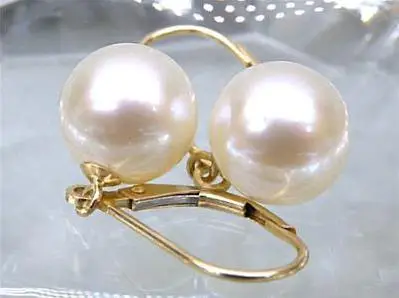 New Arrival Favorite Pearl AAA Top Quality 8.5MM White Akoya Pearl Dangle Earrings 14k Gold Plated Hook Charming Lady Gift