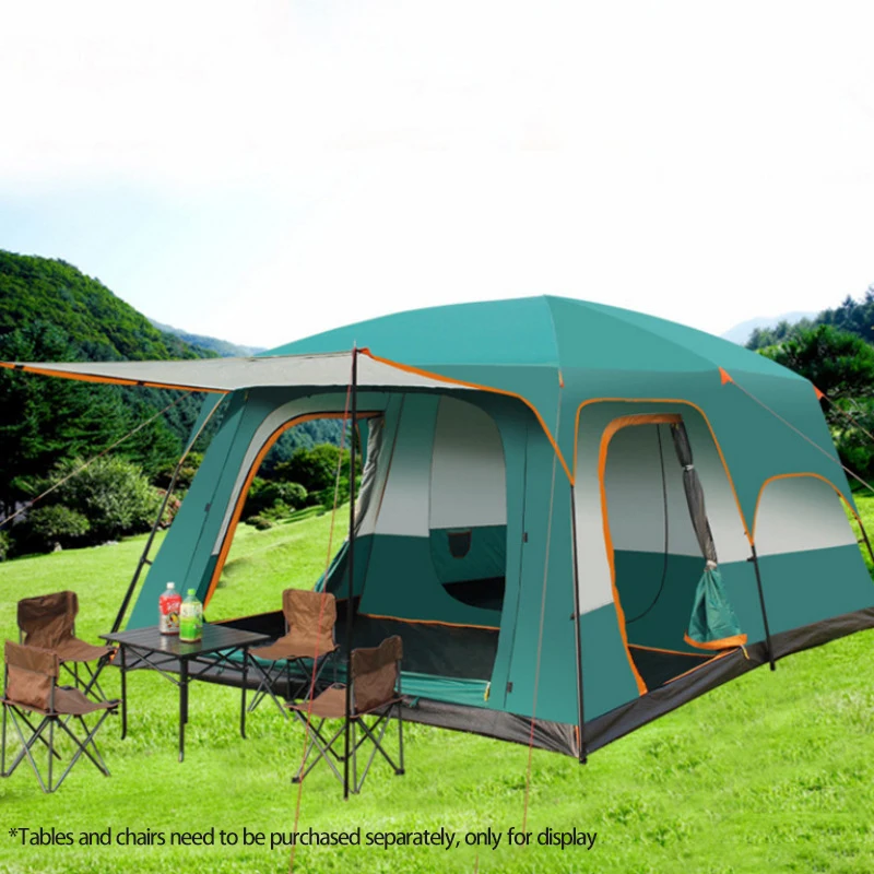 Leisure Camping Tent Two-Bedroom And One-Living Double-Layer Tent Outdoor Camping Waterproof Waterproof For 5-8 People small siz