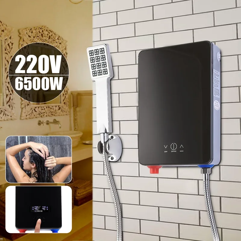 6500W Instant Heating Electric Water Heater Wall Mount Water Heater Household Bath Machine Shower Constant Temperature Water Tap