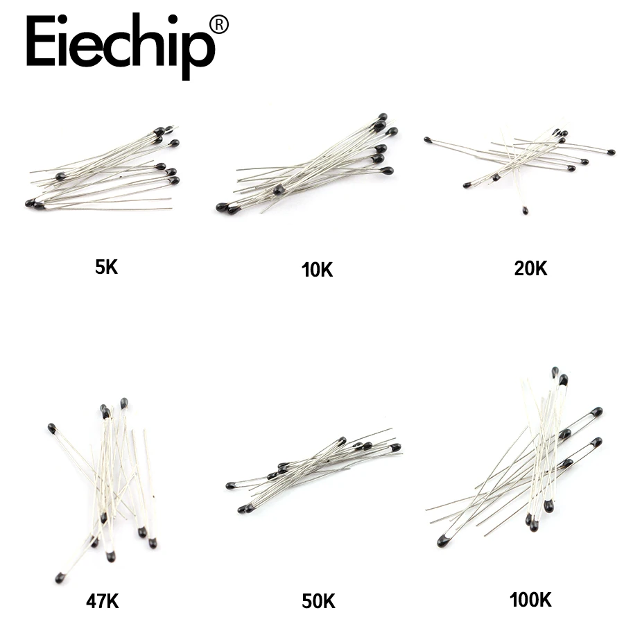 100 teile/los Thermische Widerstand Kit 10 Werte Ntc NTC-MF52AT Widerstände set 1K 2K 3K 4,7 K 5K 10K 20K 47K 50K 100K 5% 3950B