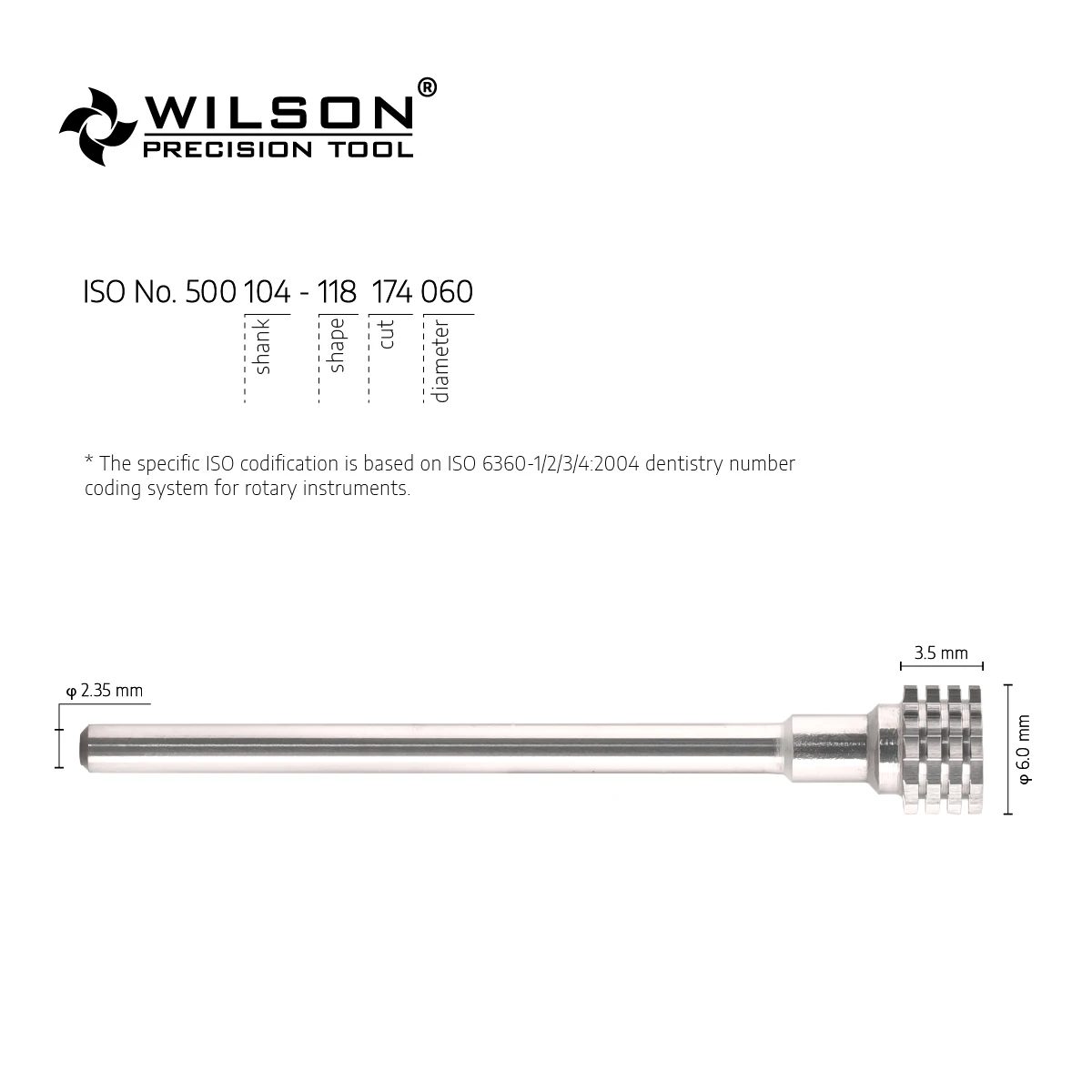 WilsonDental 5001801-ISO 118 174 060 fresas de carburo de tungsteno usadas para Resina