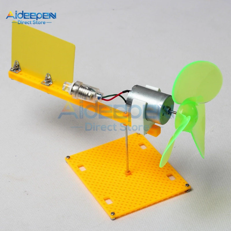 Micro Wind Turbines Generator Kit Small DC Motor Blades With Holder DIY Project Kit DC 0.1V-18V 0.01-0.3A 200-6000 rev/Min