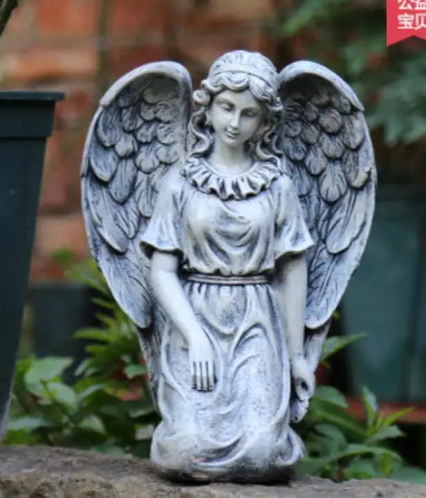 Resin American angel figures display a resin decoration creative gardening living room sculpture European outdoor crafts