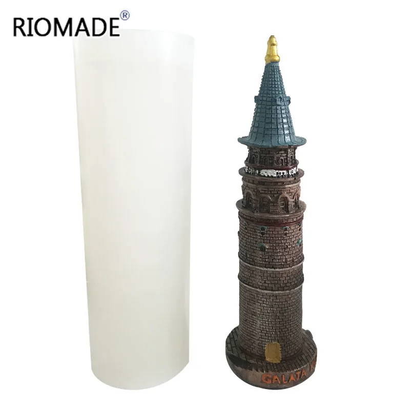 Galata Tower Shape 3D Tower Silicone Mold Chocolate Candy Fondant Cake Decorating Tools Kitchen Baking DIY Plaster Candle Mould