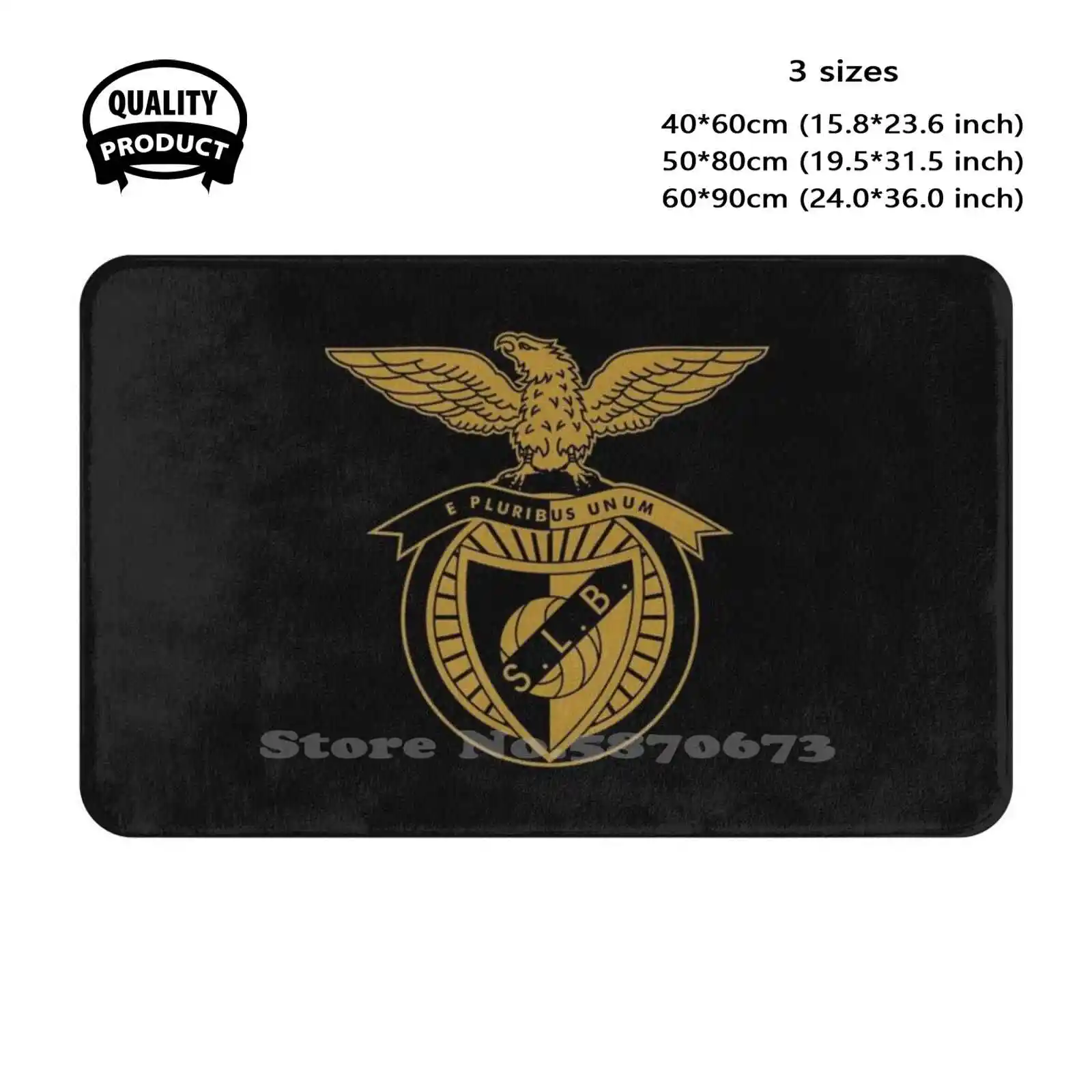 Gold Soft Cushion Home Carpet Door Mat Car Rug Vermelhos Emblema Campeonato Out Of Many One Portuguese Golden Sport Lisboa