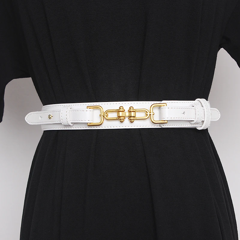 Women's runway fashion genuine leather Cummerbunds female Dress Corsets Waistband Belts decoration narrow belt TB1280