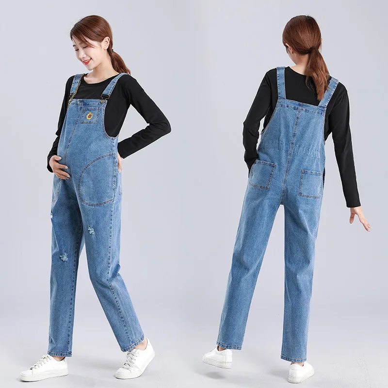 Demin Jeans Maternity Clothes Suspender Pant Trouser Spring Autumn Pregnant Women One-Piece Overalls Jumpsuit Pregnancy Clothing