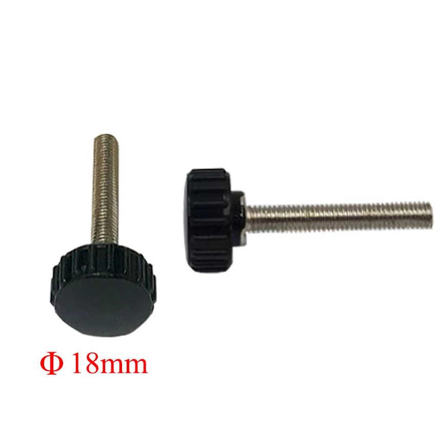 M4 M5 M6 Thread OD 25mm 30mm 35mm 40mm 45mm 50mm Length 18mm Head Diameter Male Screw On Thumb Handle Clamping Knurled Grip Knob