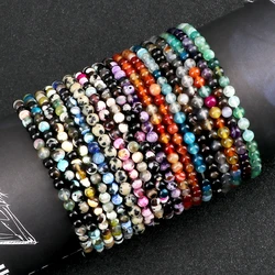 4mm Agates Beaded Bracelets Charm Colorful Natural Stone Chakra Stretch Bracelet & Bangle for Women Men Yoga Jewelry pulseira