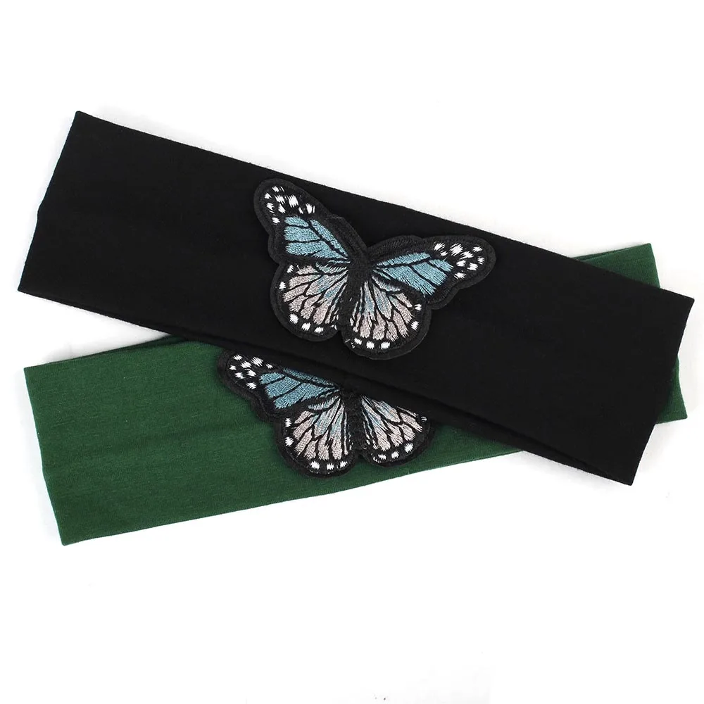 Cartoon Butterfly Partten Newborn Turban Baby Headband Kids Girls Plain Cotton Elastic Headbands Soft Hair Band Hair Accessories