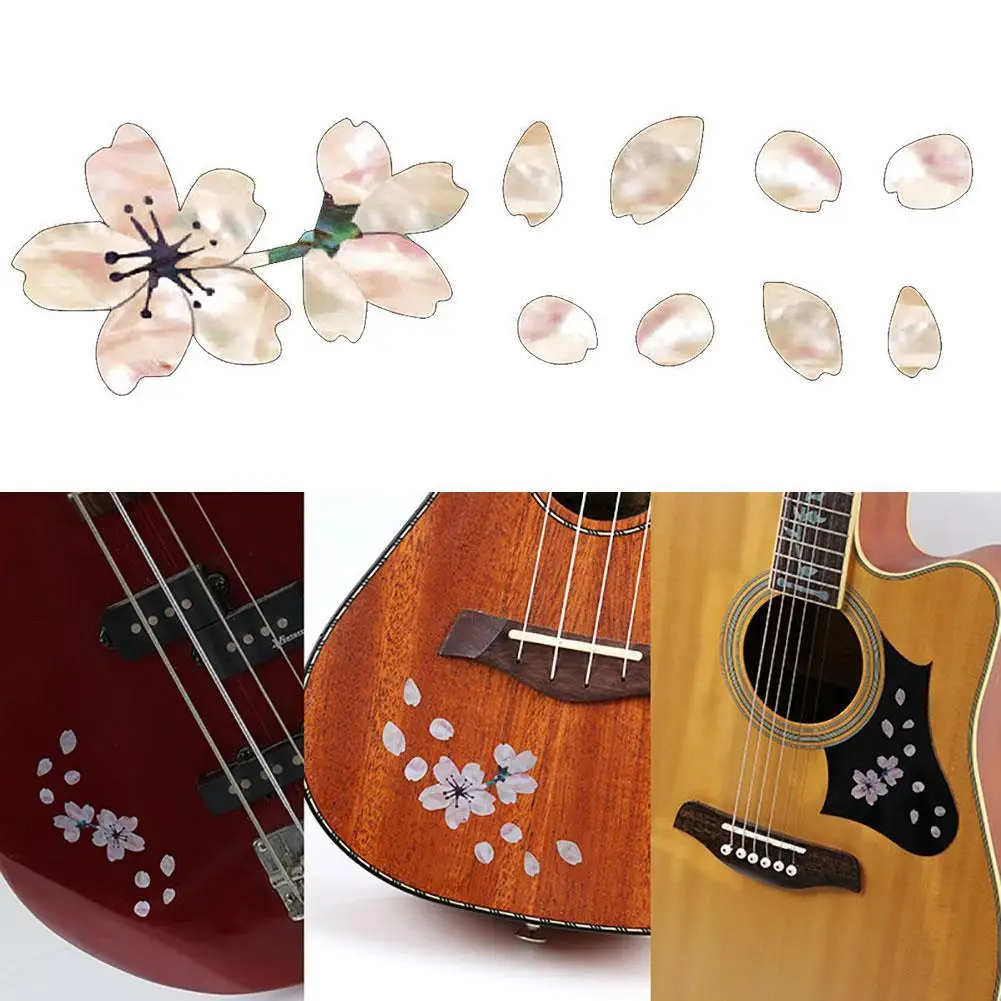 Guitar Fretboard Sticker Beautiful Sakura Cherry Blossoms Petals Sticker Guitar Bass Ukulele Decals Decor For Musical Instrument