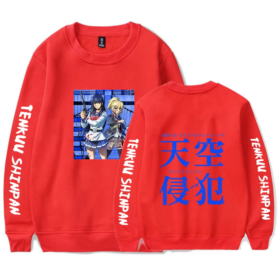 

High-Rise Invasion Round neck Hoodie Japanese Anime Print Full Sleeve Fashion Clothes All-Match Unisex Sweatshirt