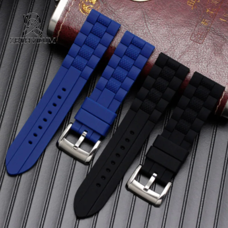 Blue Angel watch band Citizen AT8020 Armani waterproof silicone watch band  20 22mm 23mm Silicone Sports watchband simple strap