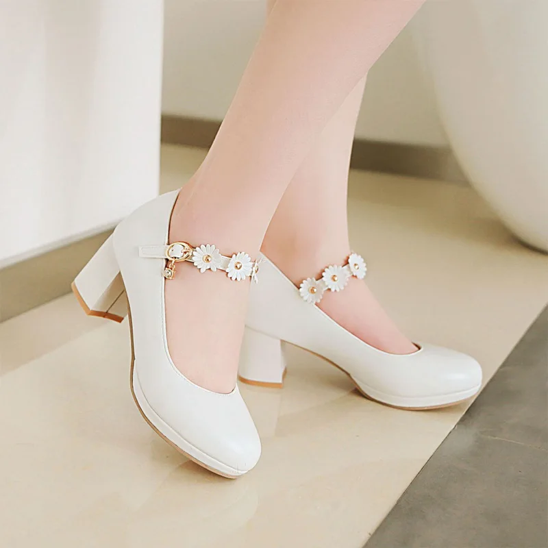 Children Girls High heel Shoes For Kids Princess Sandals Woman Pumps Sweet Flowers Female High heels For Party Wedding 33-43