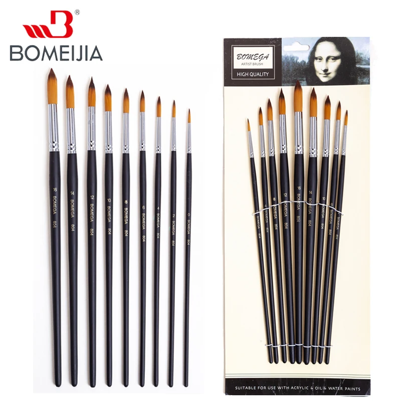 9 ชิ้นไนลอนสีน้ําแปรง Gouache ภาพวาดอะคริลิคแปรงปากกา pincel para pintura Art Supplies