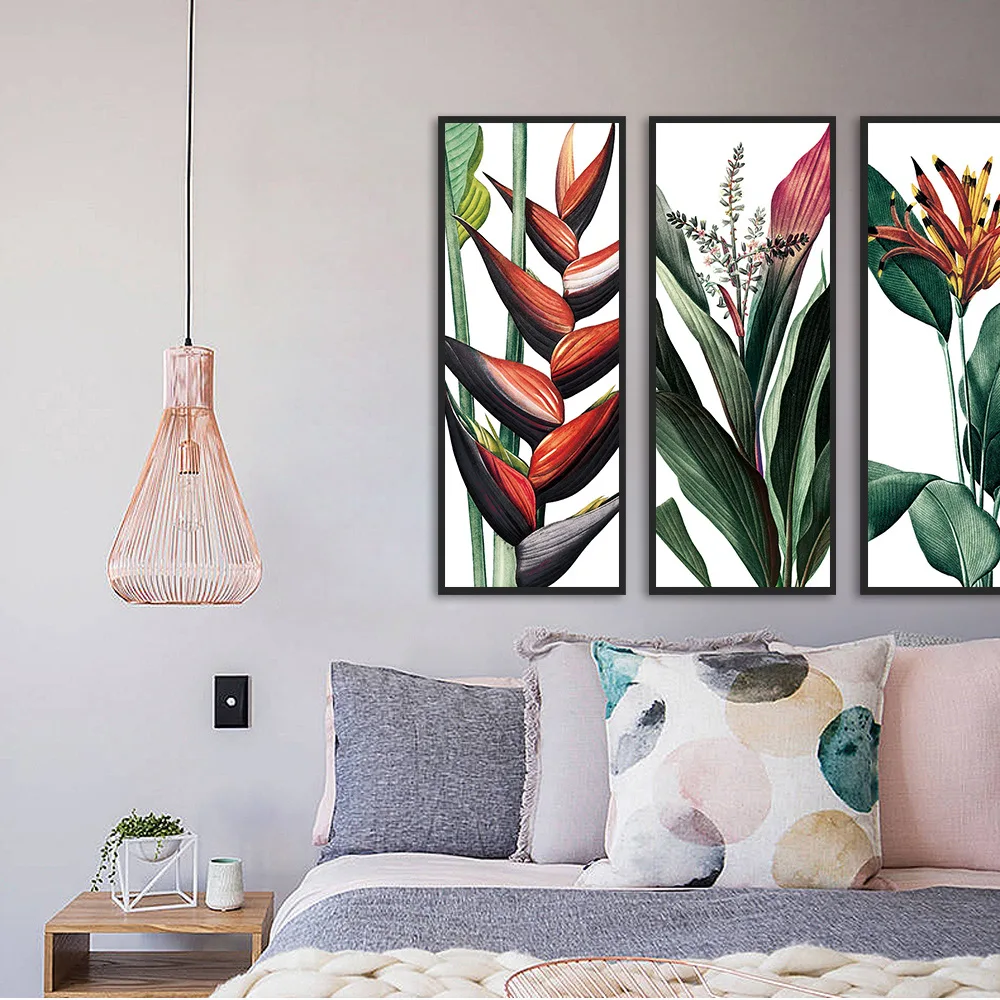 

Modern Retro Plant Flowers Potted Picture decoration Canvas Painting vase wall Art children living room home decor unframed