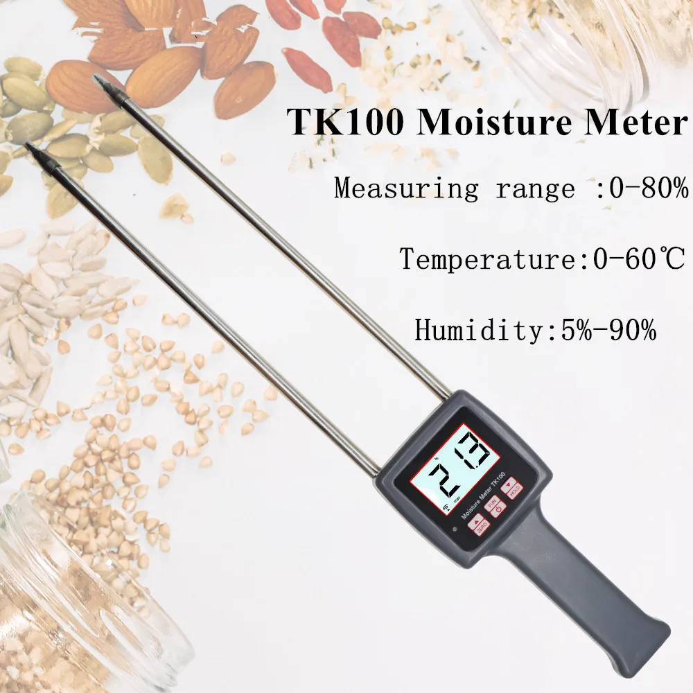 TK100 Portable Digital Multifunctional Moisture Meter For Grains,Chemical , Plastic Granule, Soap Powder, Soil  30%off