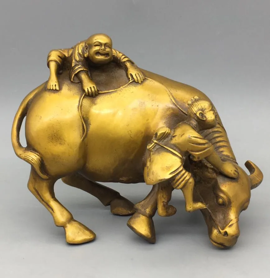 

Archaize brass shepherd boy ride cow household decoration crafts statue