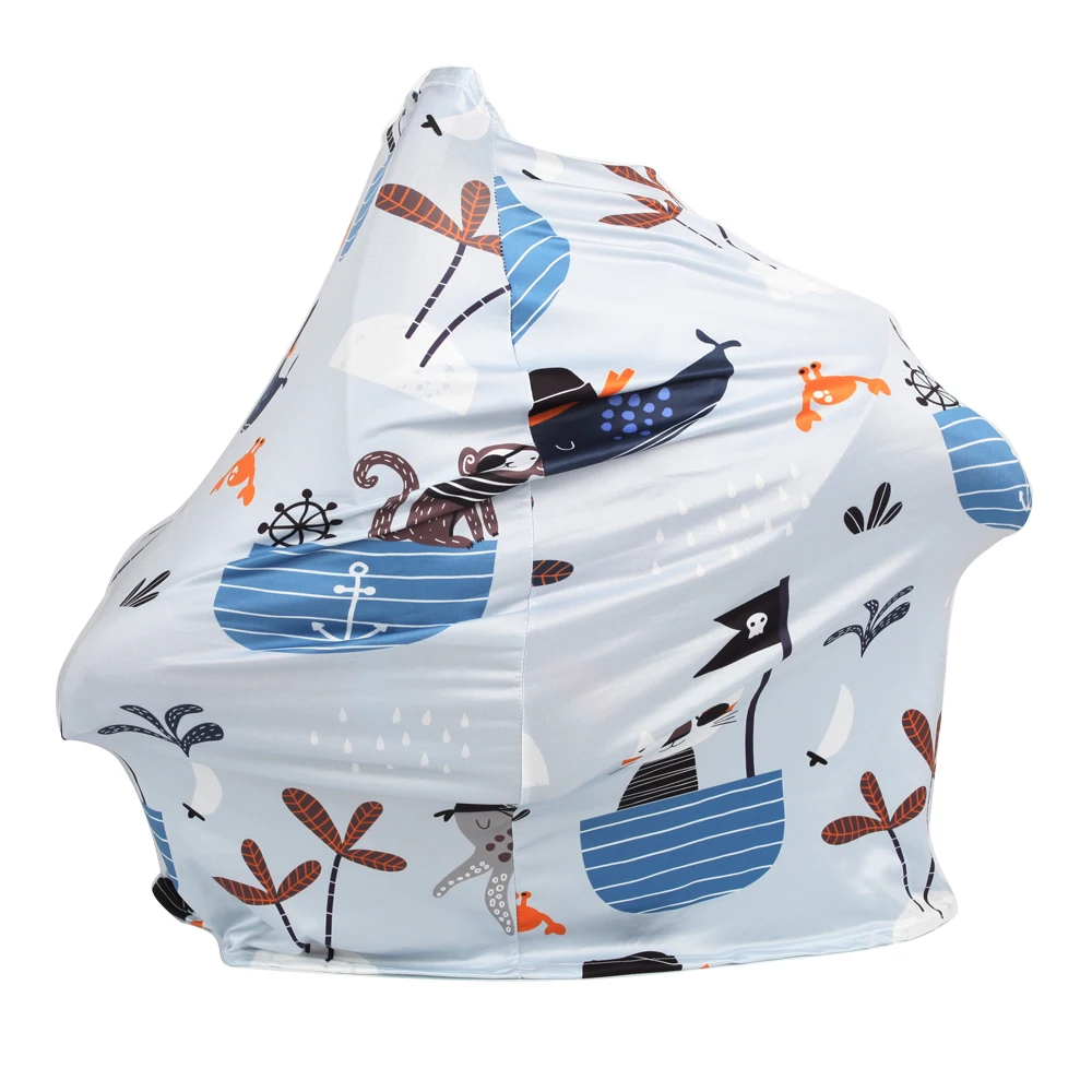 Baby Nursing Cover Nursing Poncho Multi Use Cover for Baby Car Seat Canopy Shopping Cart Stroller Cover Cartoon Print