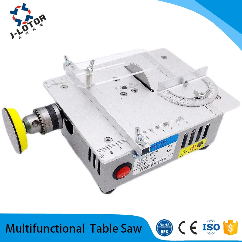 Mini Multifunctional Lifting Table Saw DIY Carpentry Woodworker Acrylic PCB Cutting With Grinding, Drilling Engrave 180W Motor