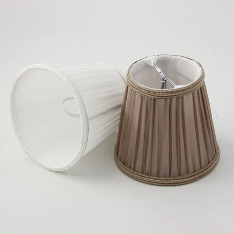 DIA 12.5cm Cool White,Brown Color Chandelier Mini Fabric Lampshade, Modern Wall Light Lamp Shades,Clip On