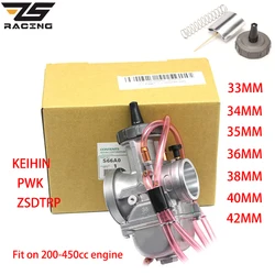 ZS Racing Motorcycle Keihin PWK Carburetor 33 34 35 36 38 40 42mm Racing Carb Universal 2T 4T engine Dirt Bike Scooter ATV Quad