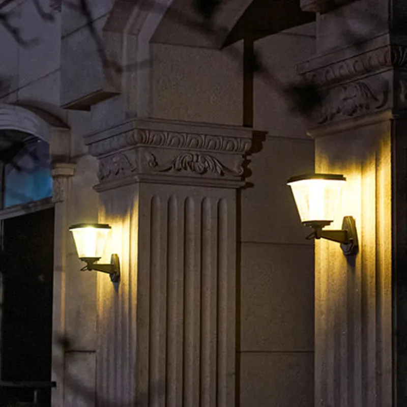 Solar Outdoor LED Wall Light Control Lamp Waterproof Garden Decoration Solar Panel Sunlight Pavilion Household Door Light Villa