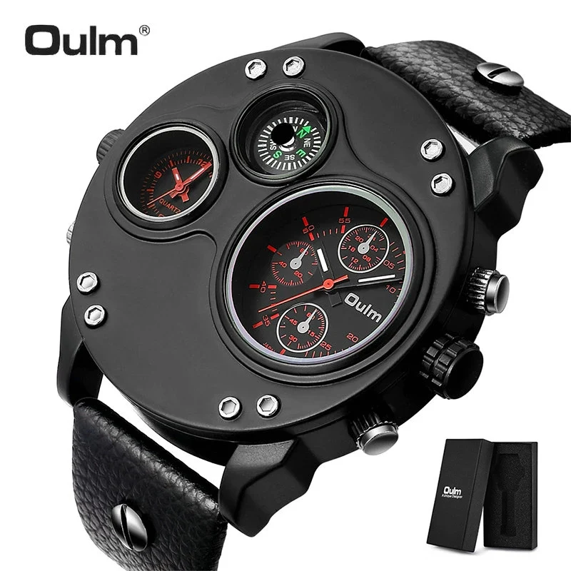 OULM Quartz Watch Men Army Mens Watches 2022 Top Brand Luxury Strap Male Big Dial Wristwatch Gift часы мужские спортивные