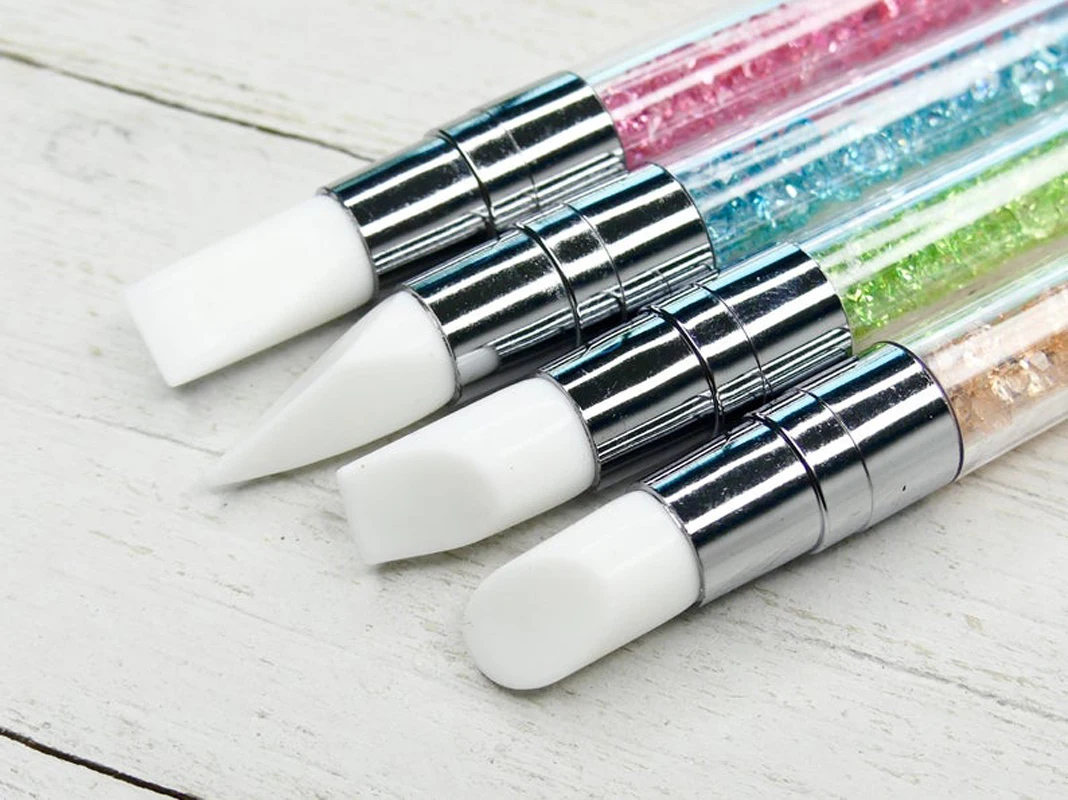 

Набор силиконовых кистей для маникюра, 5 шт., с акрилом держатель из горного хрусталя Используйте с фольгой для лепки цветов