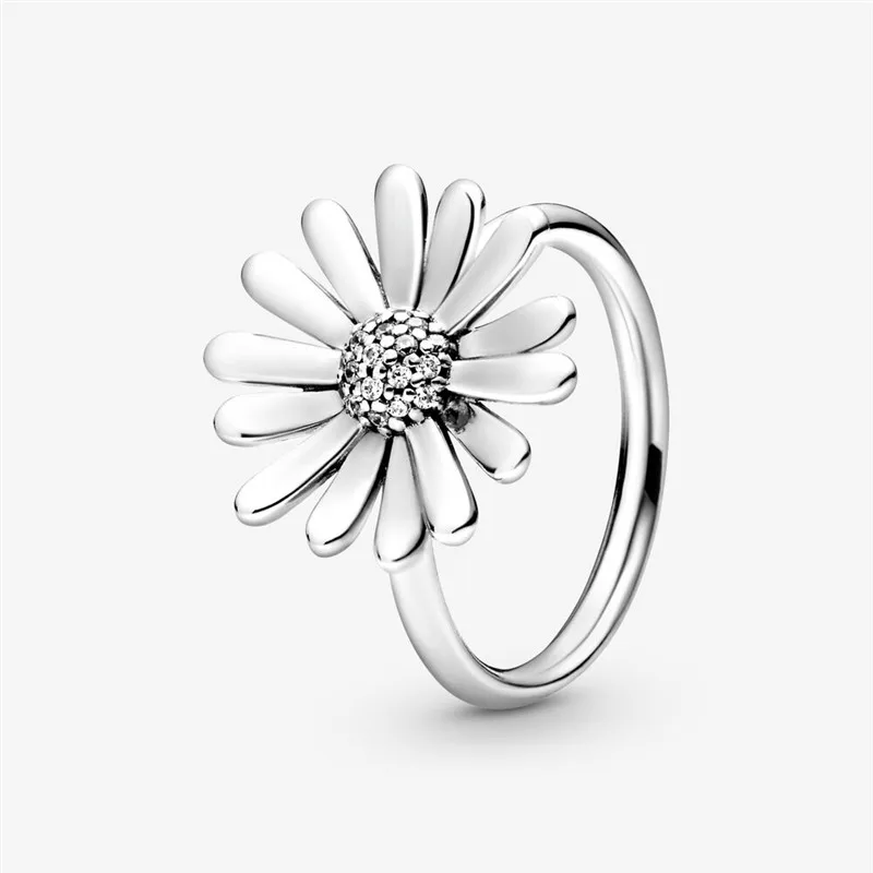 

Pave Daisy Flower Statement Ring Jewelry 925 Sterling Silver Rings for Women Fashion New 2020 Spring Engagement Ring Jewellery