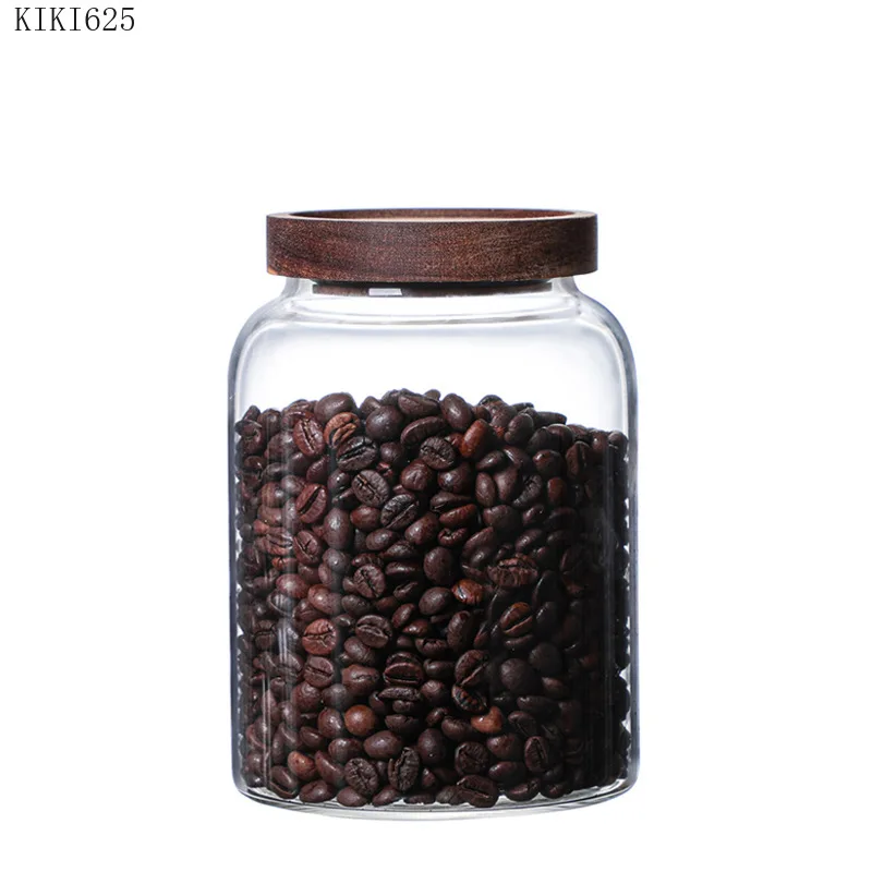 Kitchen Food Container Jam Candy Tea Jar Bottle Household Large-capacity Glass Storage Jar with Lid Transparent Sealed Nut Jar