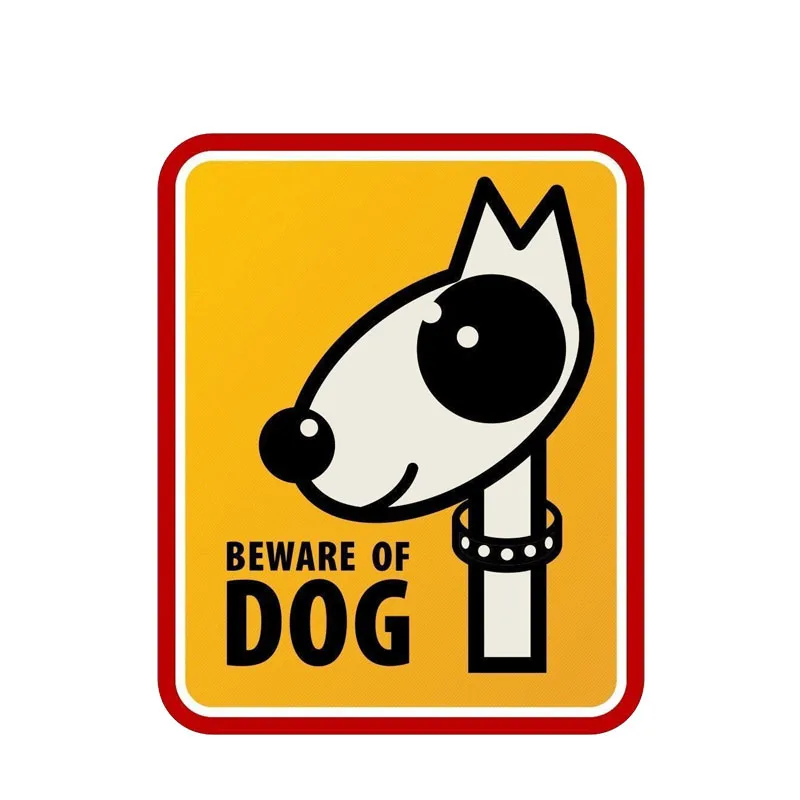 12.1CM*14.9CM 1 pcs Warning Beware Of The Dog Car Sticker PVC Accessories Decal for Skoda Stickers