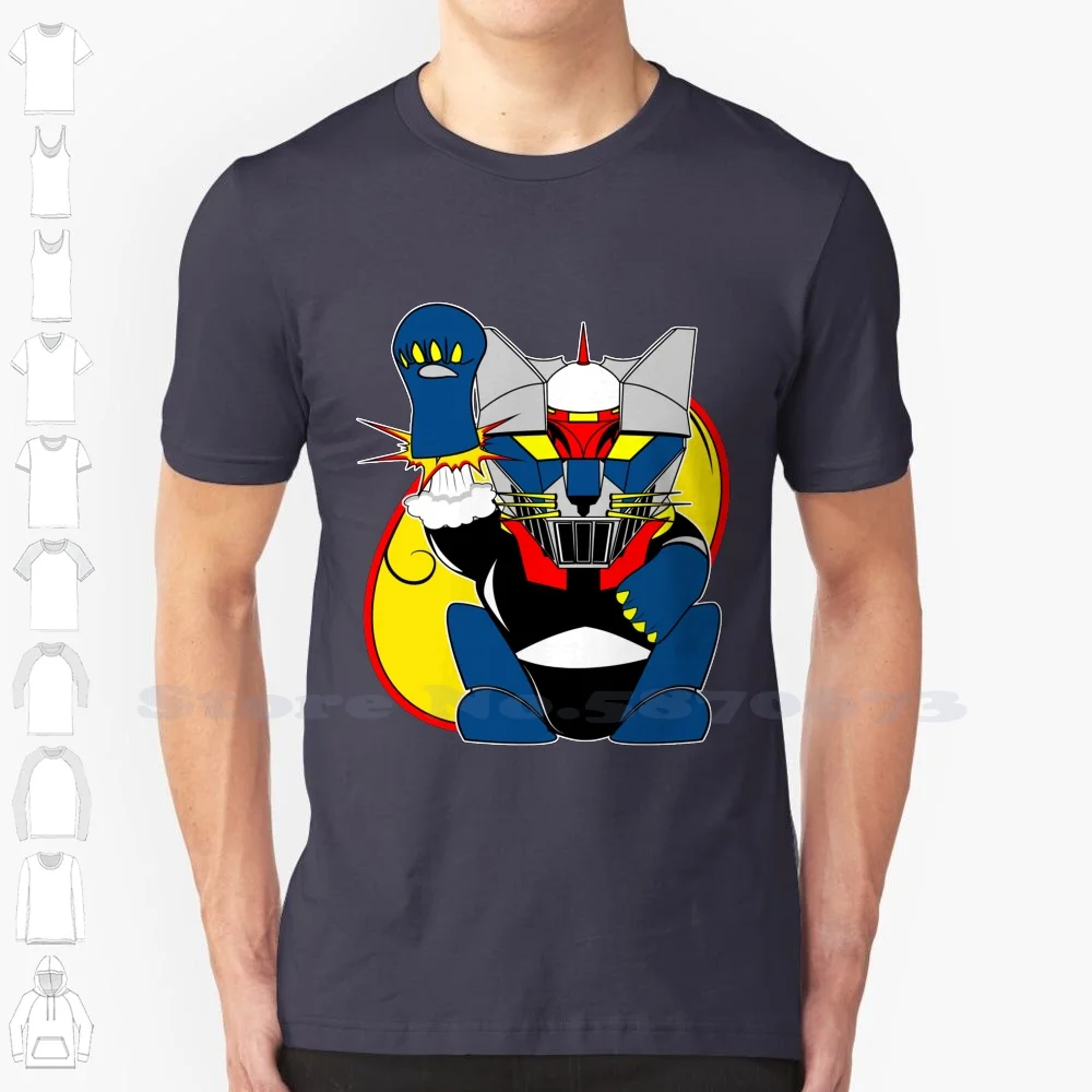 Meowzinger Z! 100% Cotton T-Shirt Z Mazinga Mecha Robot Cat Luck Anime 70S