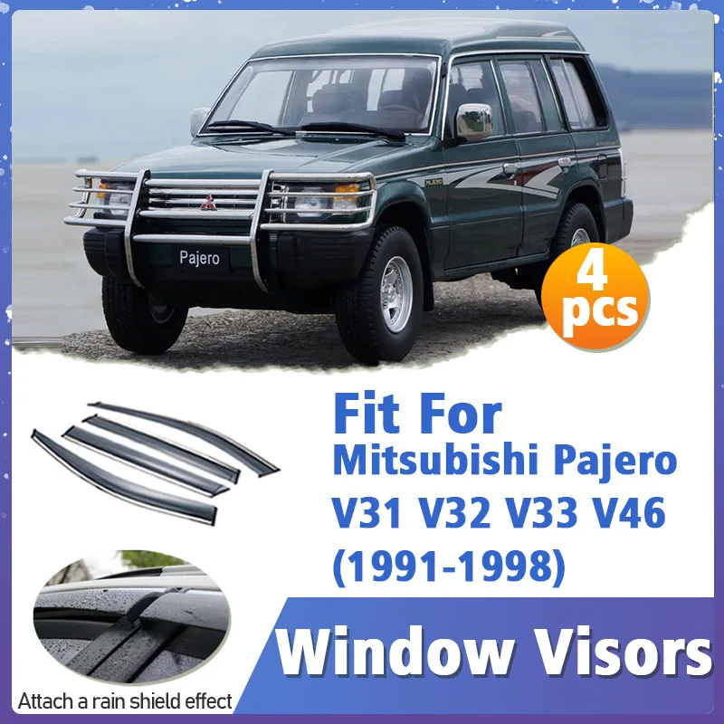 

Window Visor Guard for Mitsubishi Pajero V31 V32 V33 V46 1991-1998 Cover Trim Awnings Shelters Protection Sun Rain Deflector