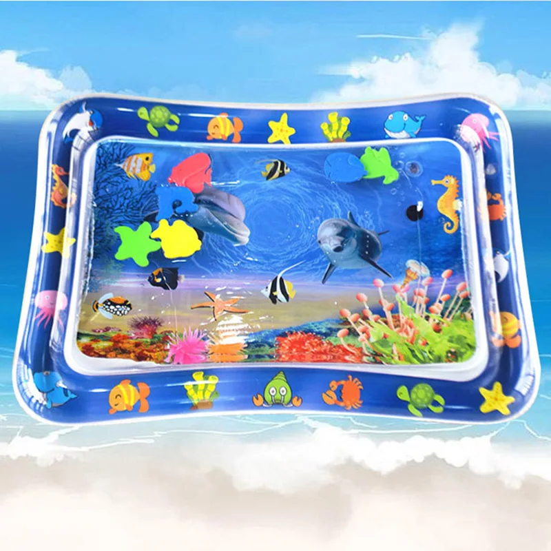 نفخ الطفل حصيرة للزحف بات وسادة الطفل تلعب حصيرة وسادة طقم أطباق طعام على شكل أسماك المياه وسادة الوالدين والطفل لعبة تفاعلية