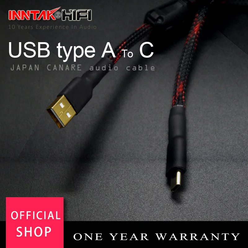 1PCS High Quality USB 2.0 Type A To Type C  CANARE USB Cable For Audio DAC Heaphone Amplifier