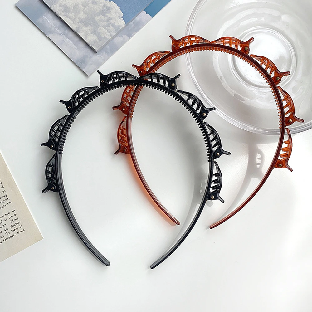 New Double Bangs Hairstyle Hair Clips Hairpin Head Hoop Twist Plait Clip Front Hairclips Hair Hoop Women Headband Headwear