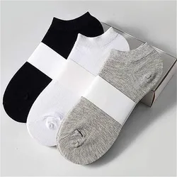 white Boat socks Men's and women's boat socks black gray Cotton ankle socks Sports socks for unisex new 2024