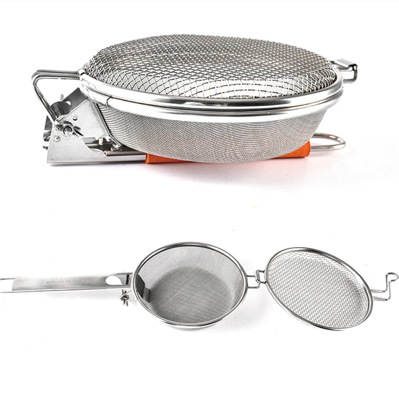 Coffee Baked Bean Net Filter Spoon Stainless Steel Coffee Beans Baking Fried Nets With Folding Handle Coffee Accessories