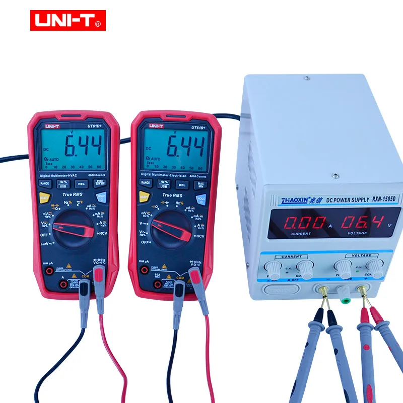 UNI-T UT61E+ UT61B+ UT61D+ Digital Multimeter True RMS Auto Range 6000-22000 Counts DC AC 1000V Test With EVA box+battery tester