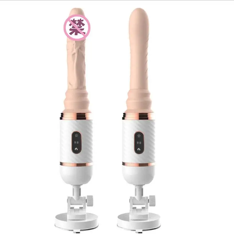 Automatische Verwarmde Vibrator G-Spot Kut Pomp Intrekbare Dildo voor Vrouwen Zuignap Penis Afstandsbediening Sex Machine S0768