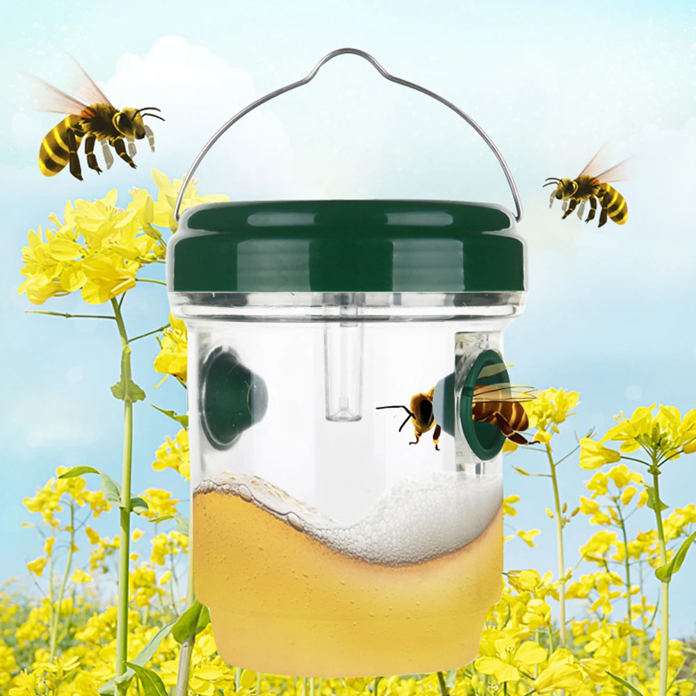 1PCS Solar Powered Wasp Trap Fruit Fly Trap for Wasp Bees Hornets with Double Entry Wasp Killer for Outdoor Garden Park